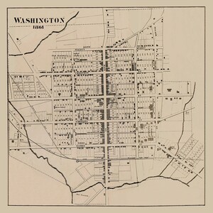 1861 Plan de la ville de Washington Comté de Washington, Pennsylvanie