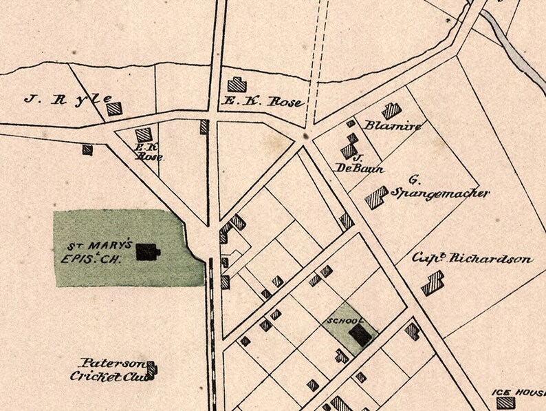 1877 Map of Little Falls & Haledon Passaic County New Jersey Etsy