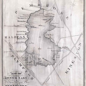 1870-Karte von Silver Lake Plymouth Massachusetts