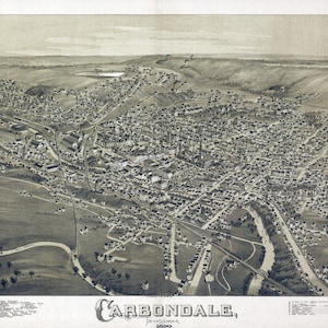 1890 Panorama-Karte von Carbondale Pennsylvania