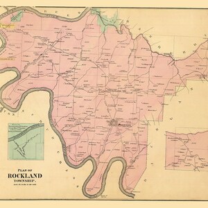 1865-Karte der Ölregion Rockland Township im Venango County in Pennsylvania