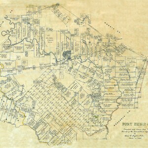 1865, carte du comté de Fort Bend au Texas