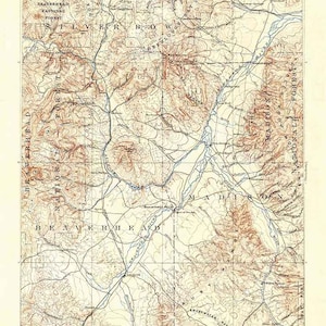 Topo-kaart uit 1893 van Dillon Montana Beaverhead DeerLodge