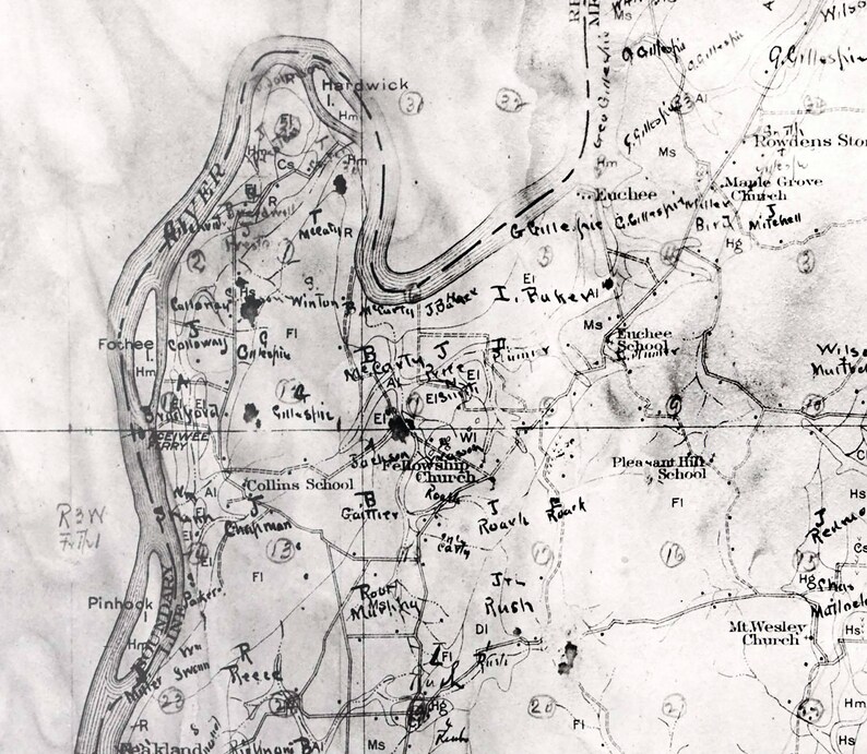 Name List Rhea Map 1826 Map of Rhea County Tennessee - Etsy