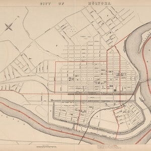 1891 Map of Holyoke Massachusetts