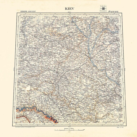 1919 Map of Kyiv Ukraine Region Kiev - Etsy Canada