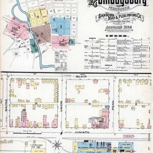 1886 Stadtplan von Hollidaysburg Blair County Pennsylvania
