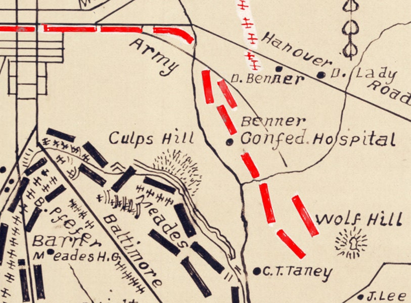 1863 Map of Gettysburg Civil War - Il Fullxfull.934626556 Ssiw