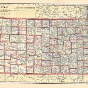 1911 Map of the State of Kansas
