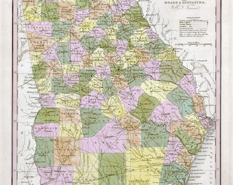 1844 Map of The State of Georgia