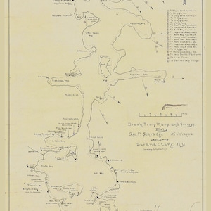 1904 Map of Upper Saranac Lake Franklin County New York