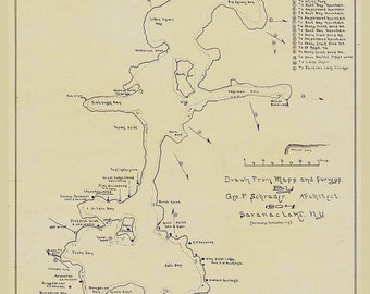 1904 Map of Upper Saranac Lake Franklin County New York
