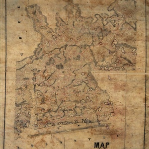 Carte de 1863 du comté de Brunswick en Caroline du Nord