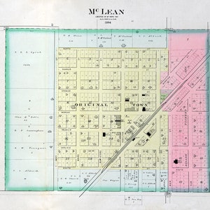 1894 Mappa di McLean Illinois