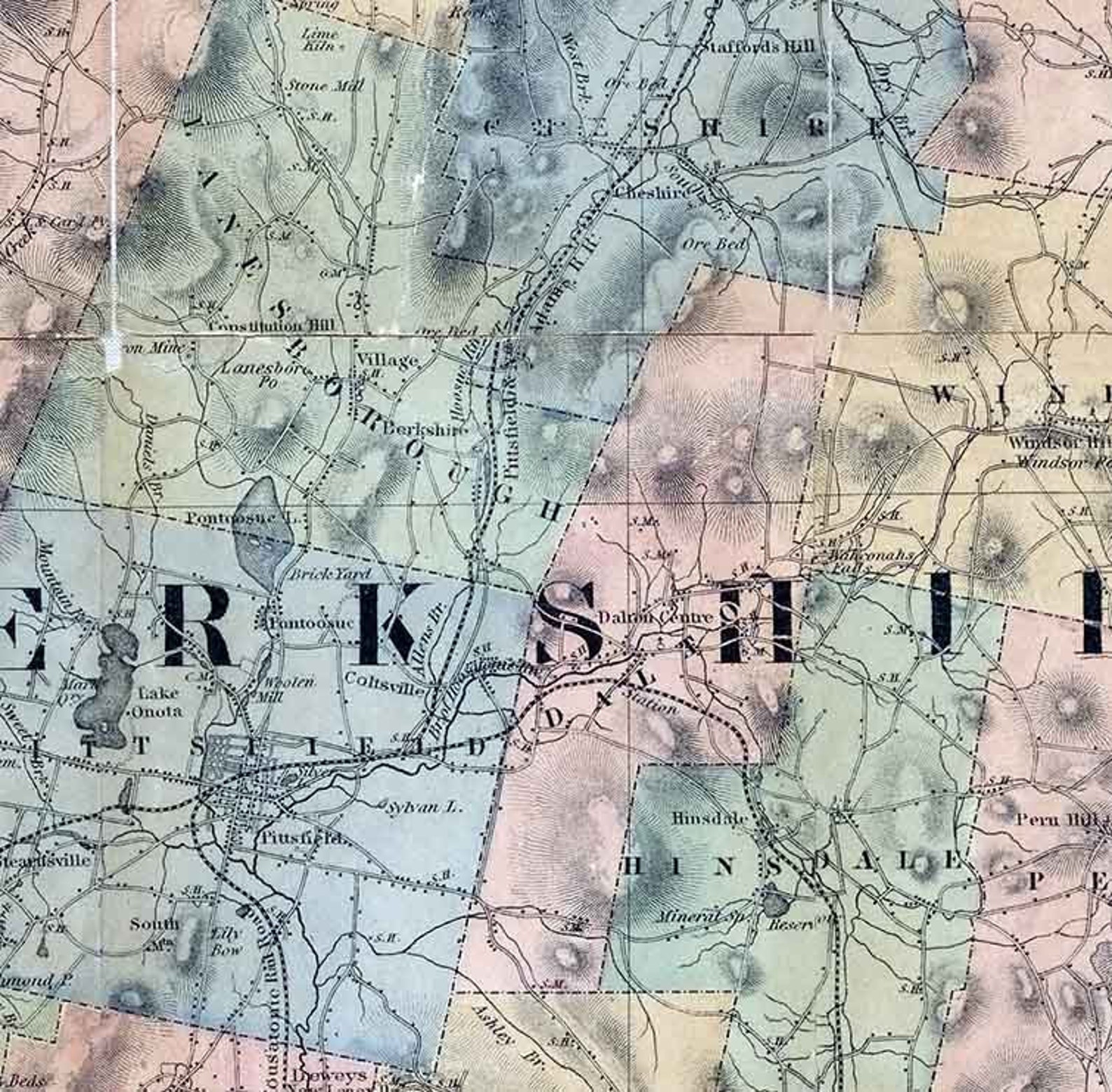 1871 Map of Berkshire County Massachusetts Etsy