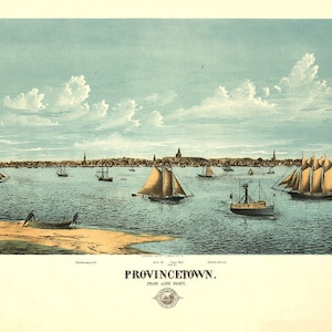 1877 Panorama-Karte von Provinztown Massachusetts