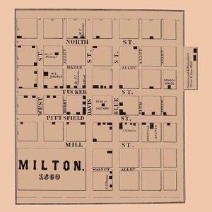 1860 Map of Milton Pike County Illinois