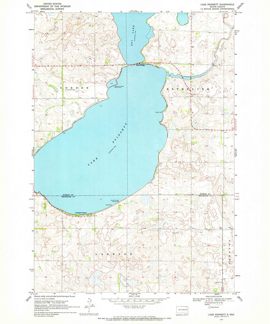 goose lake sd contour map