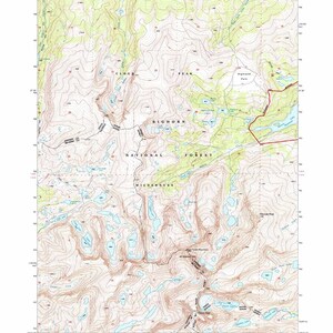 Carte topographique 1993 de Cloud Peak, Wyoming, WY, forêt des Bighorns