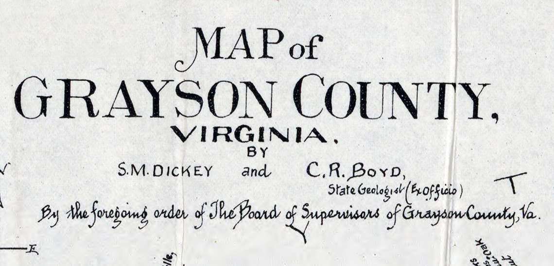 1897 Map of Grayson County Virginia Family Names Genealogy Etsy