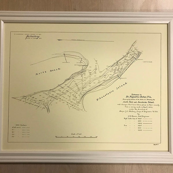 Vilano Beach Map Etsy
