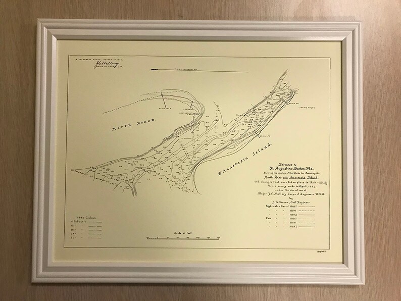 1892 Map of North Beach Vilano Beach Florida St Augustine - Etsy