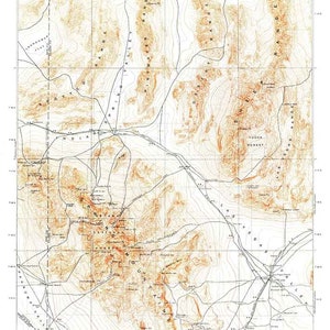 1907 Carte topographique de Las Vegas, Nevada Spring Mountains