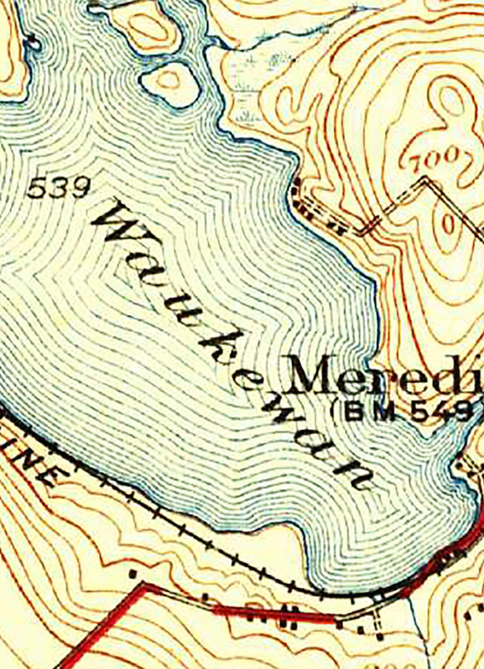 1927 Topo Map of Waukewan Lake New Hampshire Etsy