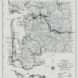 1910-Karte von Pacific County Washington