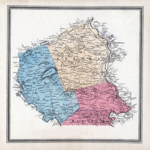 1862 Map of Penn Centre & Bern Township Berks County Pennsylvania