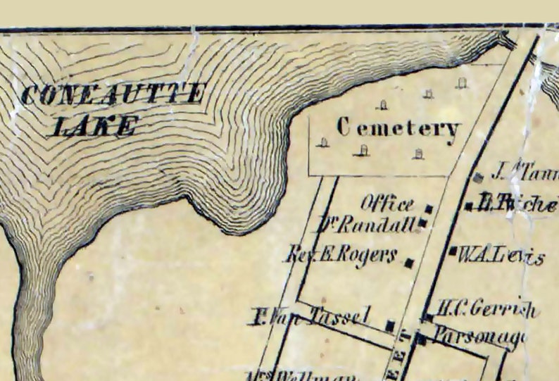 1855 Town Map of Edinboro Erie County Pennsylvania Etsy