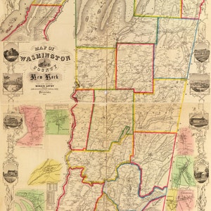 1853-Karte von Washington County, New York