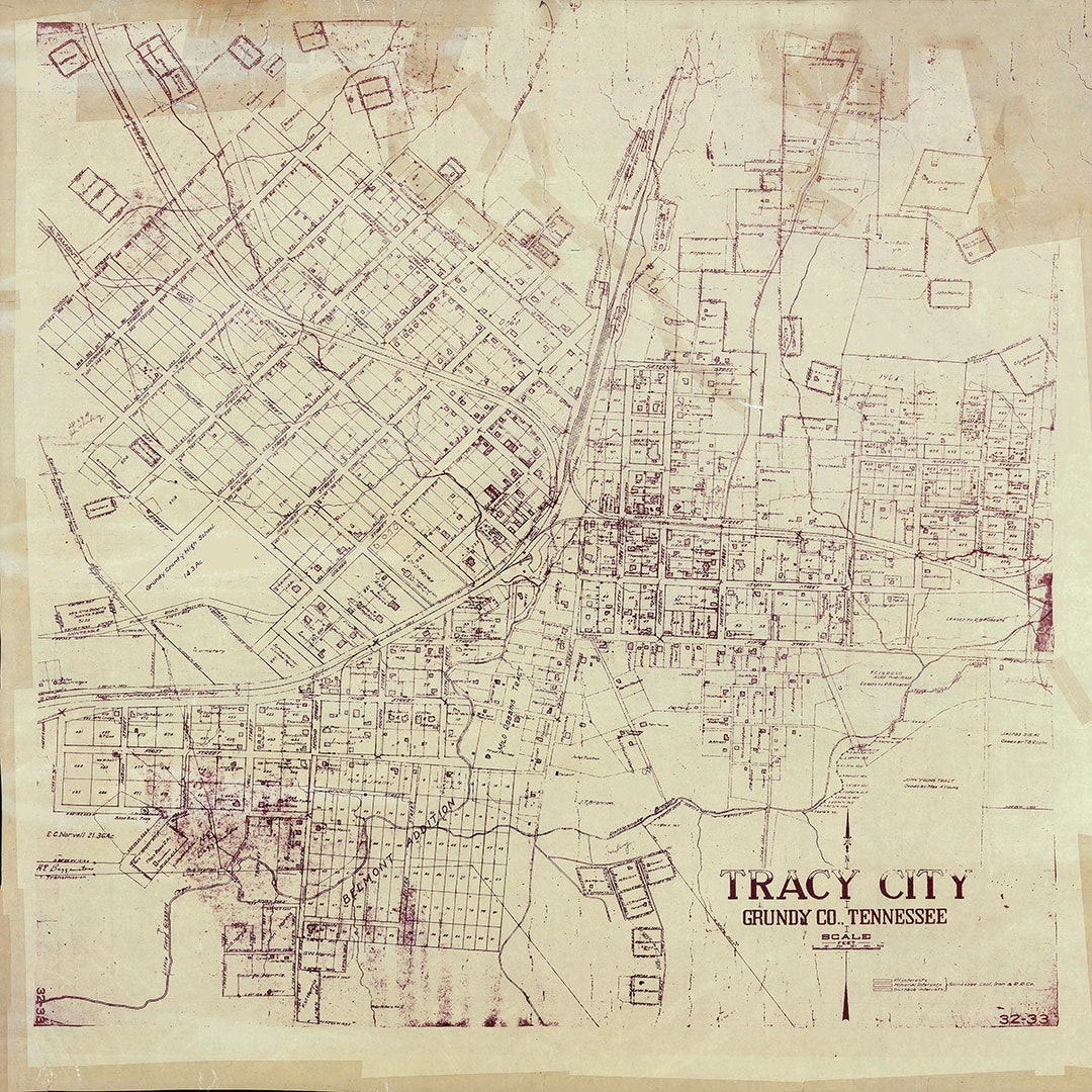 1900 Map of Tracy City Grundy County Tennessee Etsy