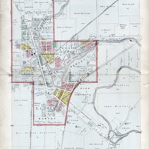 1915 Map of Cedarburg Ozaukee County Wisconsin