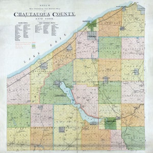 Carte du comté de Chautauqua, New York, 1889