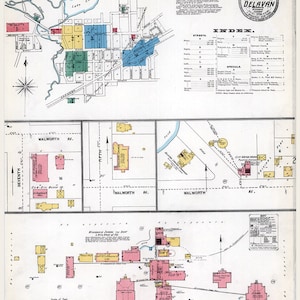 1904 Town Map of Delavan Walworth County Wisconsin