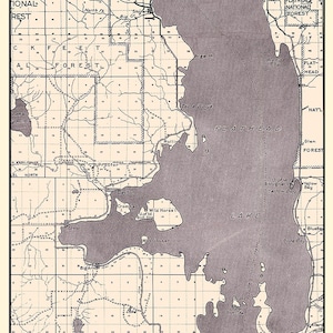 1920 Karte von Flathead Lake Montana