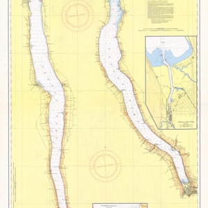 1956 Seekarte von New York Finger Lakes