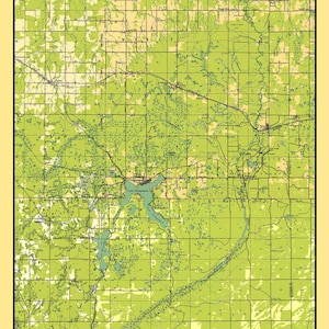 1947 Carte de la rivière Brule, Wisconsin, comté de Douglas