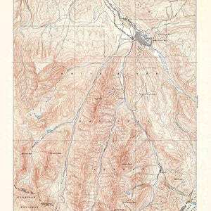 1893 Topo Karte von Aspen Colorado Gunnison National Forest