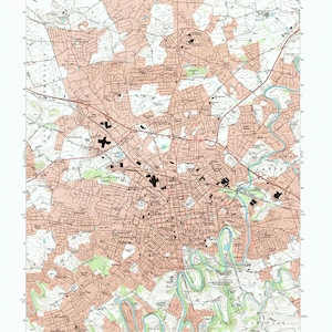 Carte topographique de Lancaster, Pennsylvanie, 1995