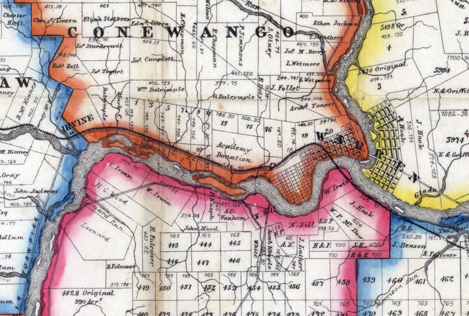 1865 Farm Line Map of Warren County Pa Oil Region Etsy