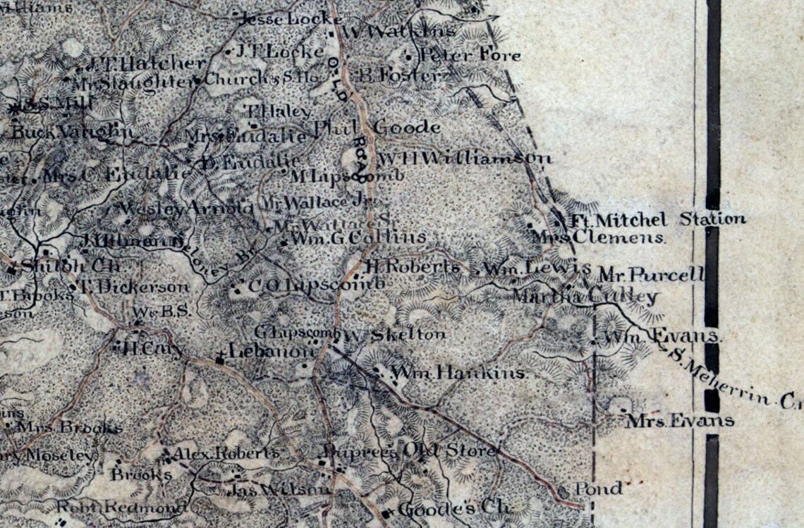 1864 Map of Charlotte County Virginia Family Names Genealogy Etsy