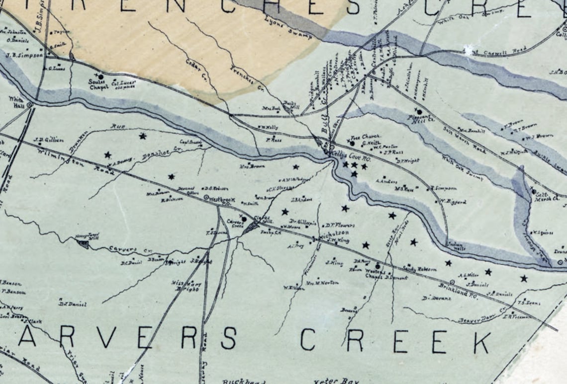 1885 Map of Bladen County North Carolina Etsy