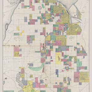 1891-Karte von Tacoma Washington und Umgebung
