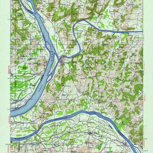 1942 Topo Map of Smithland Kentucky Ohio River Tennessee River