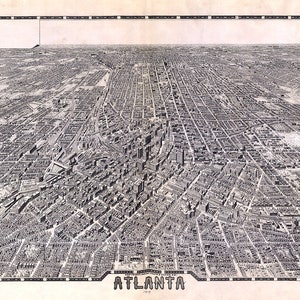 1919 Panorama-Karte von Atlanta Georgia