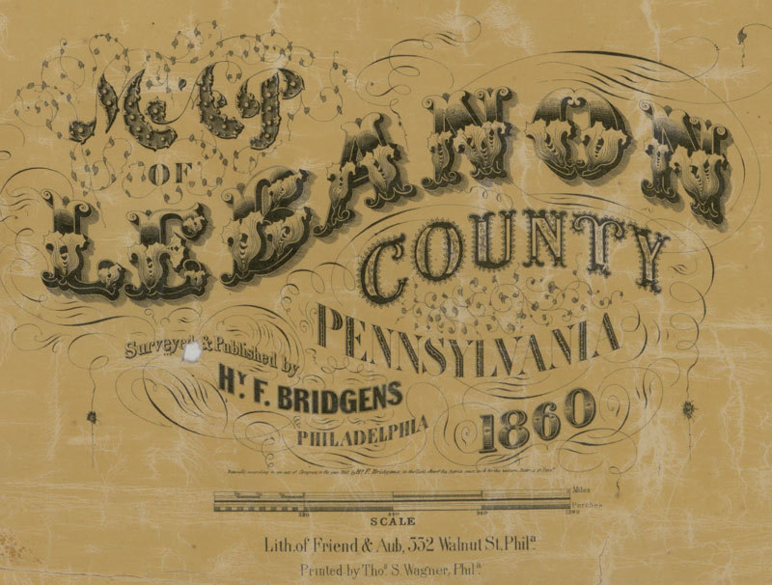1860 Map of Lebanon County Pa Jonestown Annville Etsy