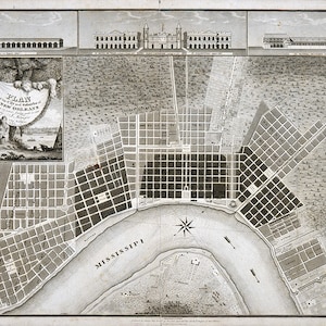 1815-Karte von New Orleans Louisiana