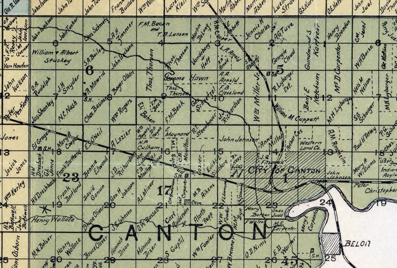 1899 Map of Lincoln County South Dakota Canton Etsy